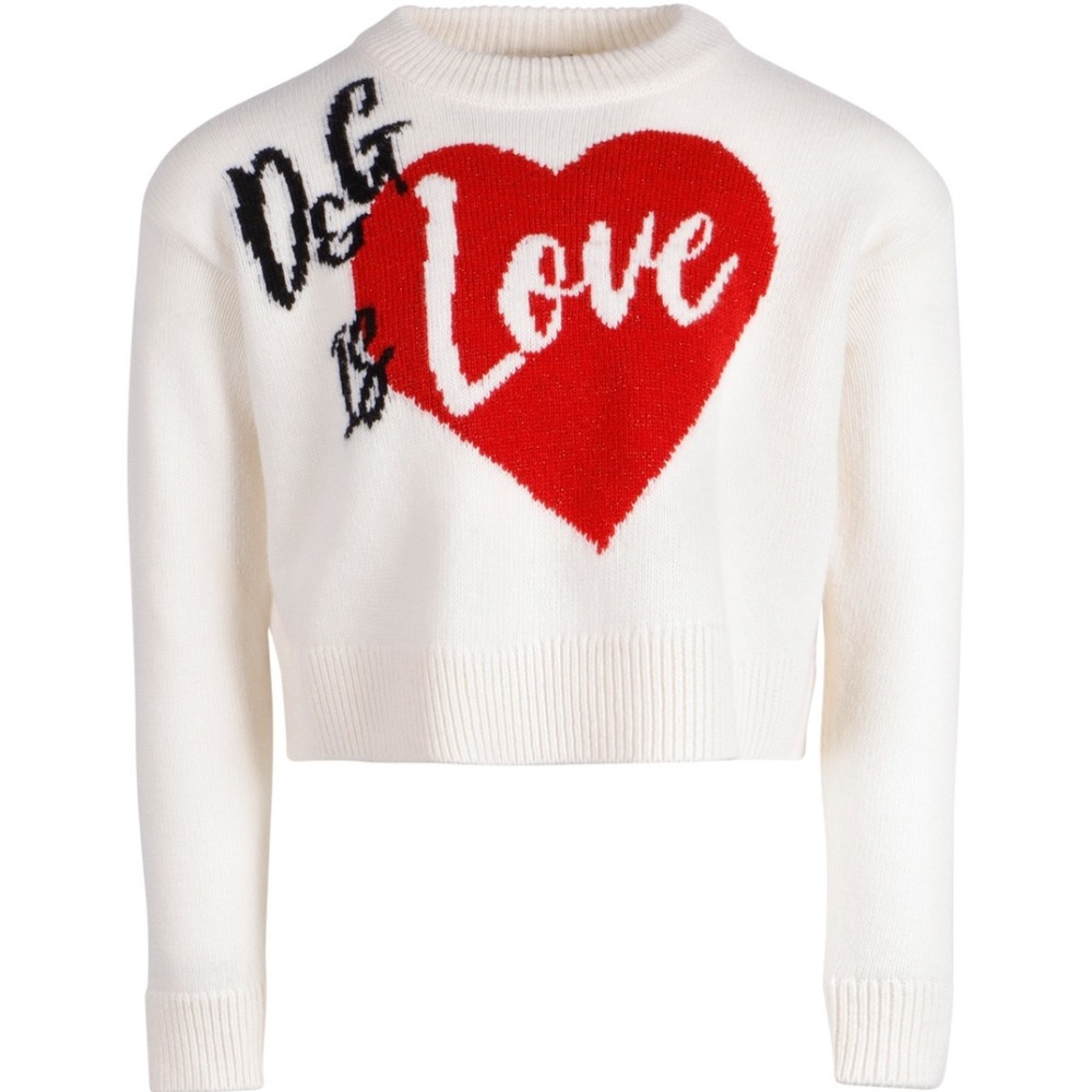 Dolce & Gabbana Girls “DG Is Love” Sweater, Size 6